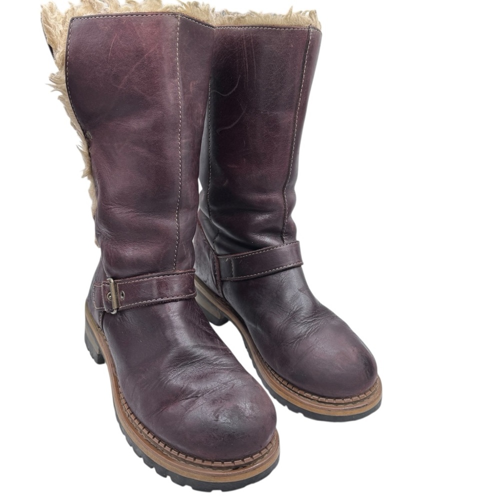 Caterpillar Women's Dark Brown Leather Winter Boots - Size 8.5